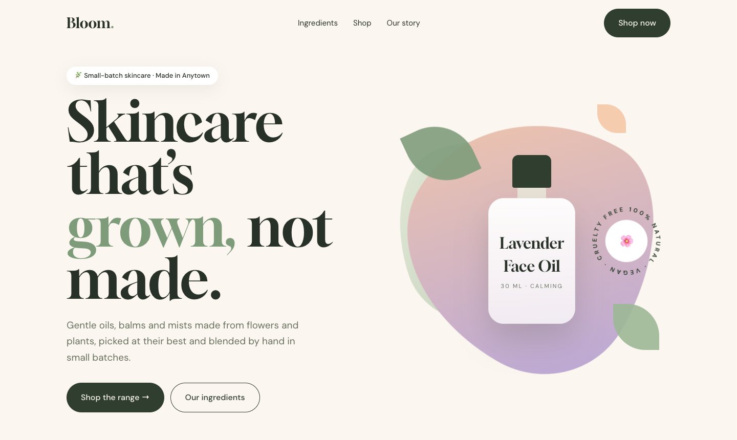 Bloom Botanics sample website
