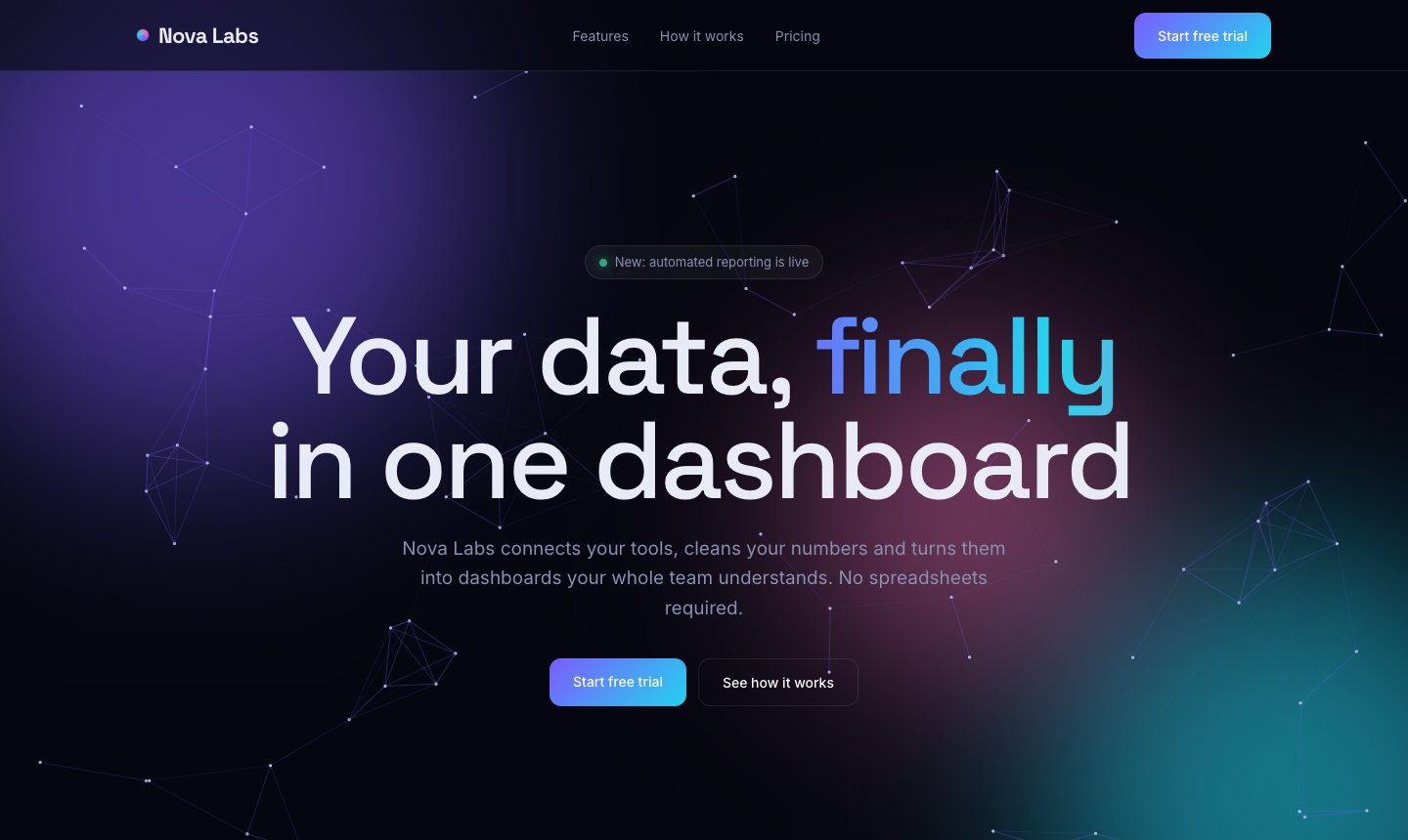 Nova Labs sample website