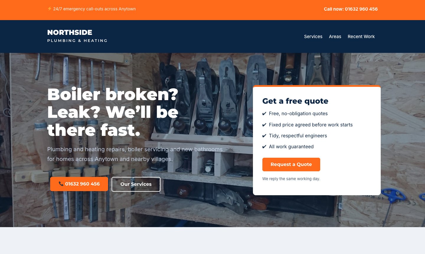 Northside Plumbing & Heating sample website